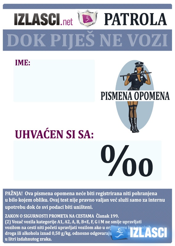 Sexy Policajke preventivno Alkotestirale na Zrću i u Cocomu